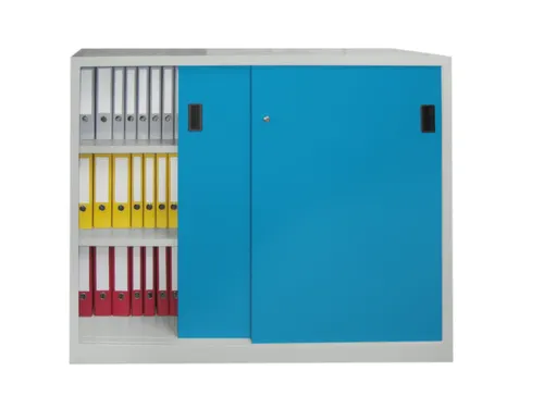 schuifdeurkast,HxBxD 1200x1500x500mm,RAL7035,front RAL5012