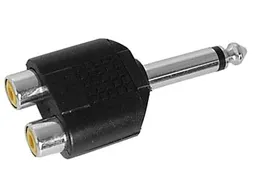 Dubbele RCA Vrouwelijk Naar Mannelijke 6.35mm Mono Jack