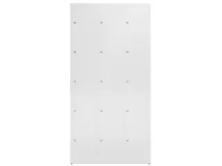 Lockerkast 1800x870x500mm 3x5 vakken cilinderslot, sokkel, RAL9003 - 2