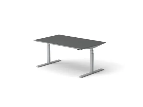 Elektrisch ihv bureau,HxBxD 650-1310x1600x1000mm,blad donkergrijs