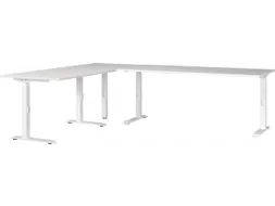 hoekbureau,in h. verstelb.,HxBxD 710-910x2600x2000mm,blad wit