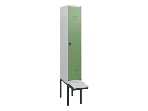 locker met bank,HxBxD 1950x300x815mm,1vak,vak B 300mm,draaigrendel