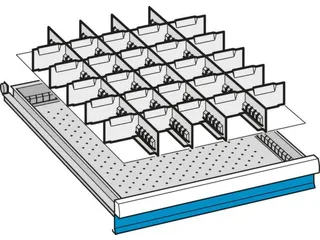 Indelingsmateriaal Front 75mm 4gesleufde Lengte/25dwarsverdelers - 3