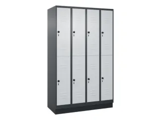 dubbeldekse locker,HxBxD 1950x1200x500mm,4x2vak.,vak B 300mm - 1