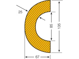 Beveiligingsprofiel Pu-Schuim Buisbescherming Boog D 67-135mm L 1000 m - 2