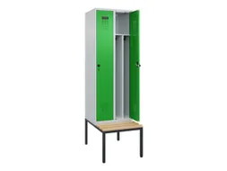 locker met bank,voor scheiding van kleding,HxBxD 2120x600x815mm,2vak