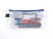 etui DIN transparant blauw met ritssluiting