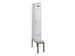 locker met bank,voor scheiding van kleding,HxBxD 2120x300x815mm,1vak