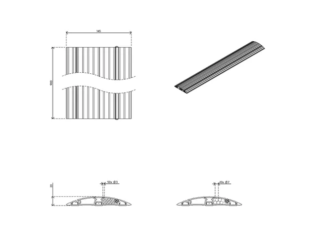 Addit kabelbeschermer 90cm Recht 412