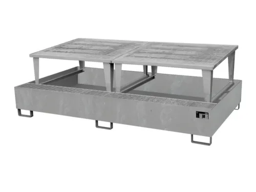 opvangbak,v. 2xIBC,opvangvol. 1000l,HxBxD 863x2650x1460mm