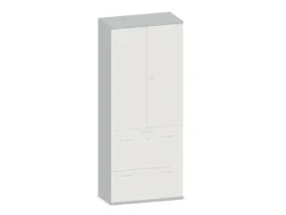 kantoorkast,HxBxD 1920x800x430mm,decor romp lichtgrijs,decor front wit - 1