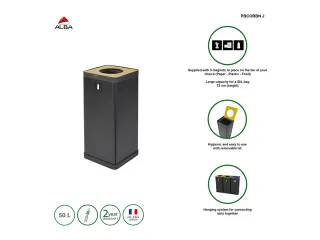 PBCORBN Recyclingbak Plastic 50 L. zwart / geel - 7