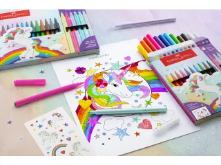 Viltstiften Faber-Castell Unicorn 10x standaard kleuren + 3x pastel kl - 10