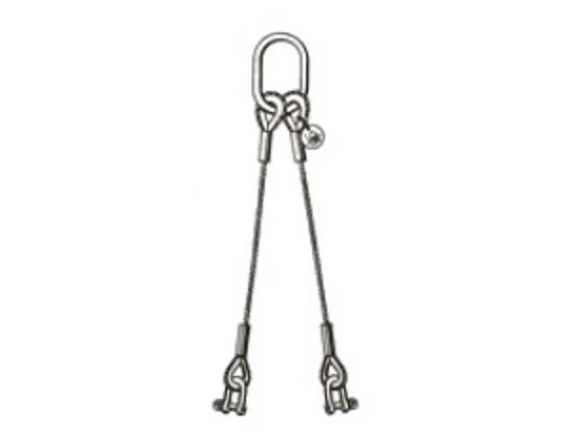 Staaldraadstroppen 2strengen 0.95t 0-45° Kabel Ø 8mm Harpsluiting