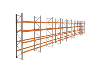 palletstelling,basis+9xaanbouw,HxBxD 4620x28100x1100mm,vakl. 3000kg - 1