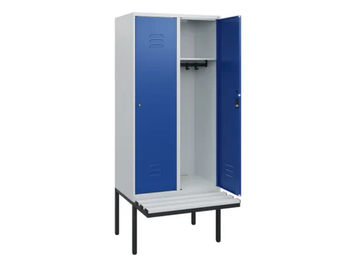 locker met bank,HxBxD 1950x800x815mm,2vak,vak B 400mm,cil.-slot