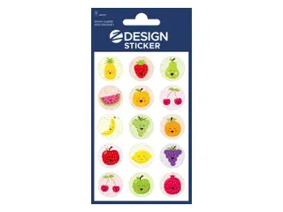 Glitteretiket Z-design Fruit smileys, pakje à 1 vel - 1