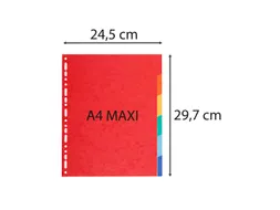 Tabbladen karton 220g 6-delig A4 maxi Assorti