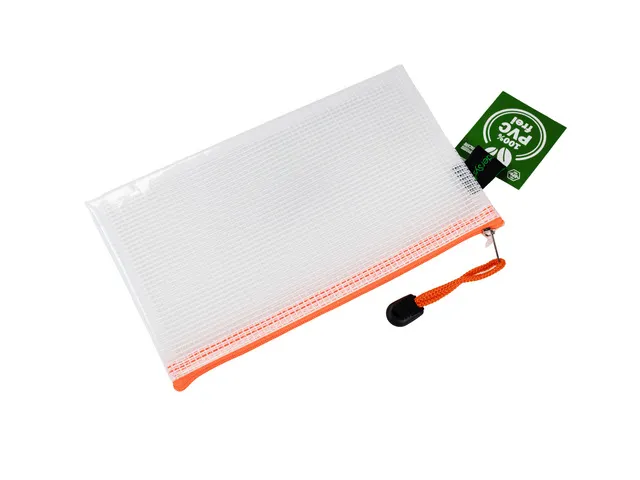 Trousse Foldersys EVA 120x220mm transparent zip orange fluo