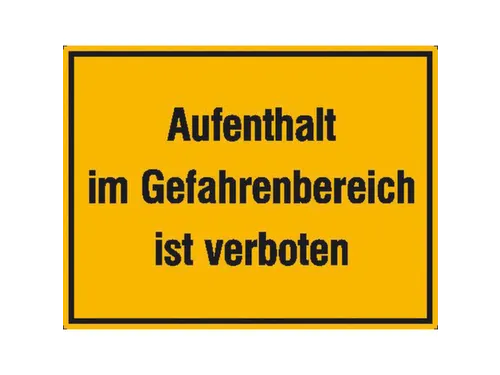 aanwijzingsbord,Verboden zich in de gevarenzone te begeven,PVC