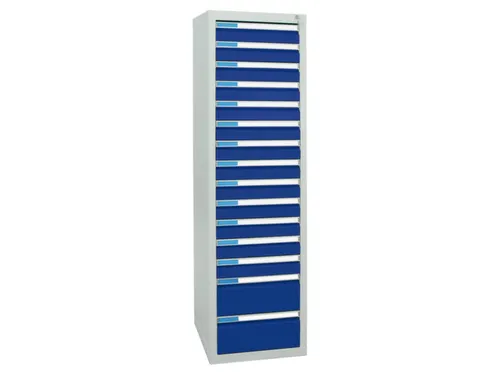 ladekast HxBxD 1800x500x500mm 15laden vergrendeling RAL7035 RAL5010
