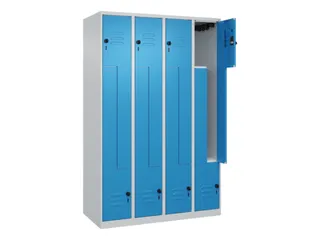 Z-garderobekast,HxBxD 1850x1200x500mm,vak B 150/300mm,draaigrendel - 2