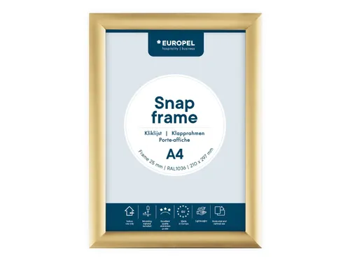 Easy-Click Kliklijst Europel A4 25mm aluminium Goud