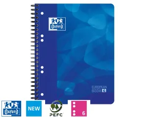 Projectboek Oxford A5+ Scribzee 6-gaats Lijn 120vel Blauw - 2