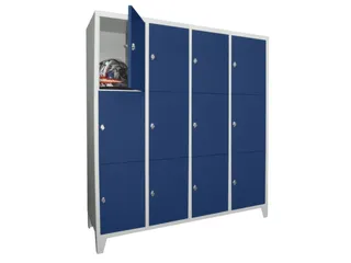 lockerkast,HxBxD 1850x1600x500mm,4x3vakken,RAL7035,front RAL5010 - 2
