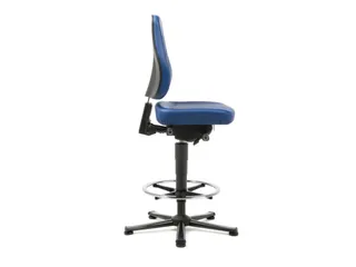 Werkplaatsstoel Kunstleer blauw 570-830mmx460x410-470mm glijders - 3