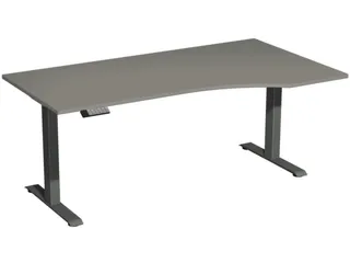In hoogte verstelbaar bureau in vrije vorm,HxBxD 630-1280x1800x1000mm - 1
