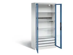 acculaadkast 1950x930x500mm 5stekkerdozen 230V cil.-slot front RAL5023