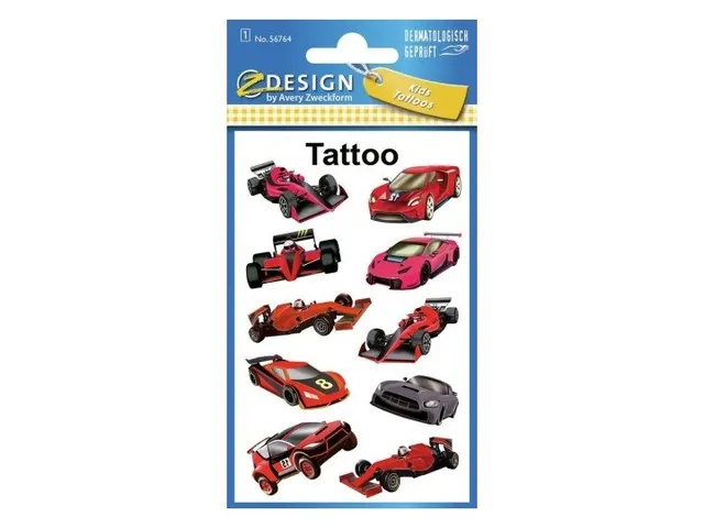 Tatouage Z-design Kids 1 feuille Voitures de course