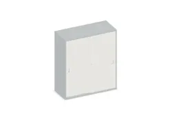 Schuifdeurkast 1150x1000x430mm Romp Lichtgrijs Decor Front Wit
