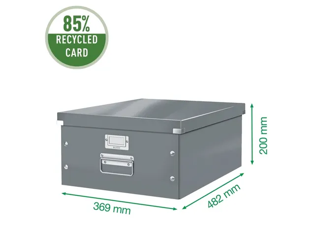 Opbergbox WOW Click & Store 369x200x482mm groen 85% gerecycled karton