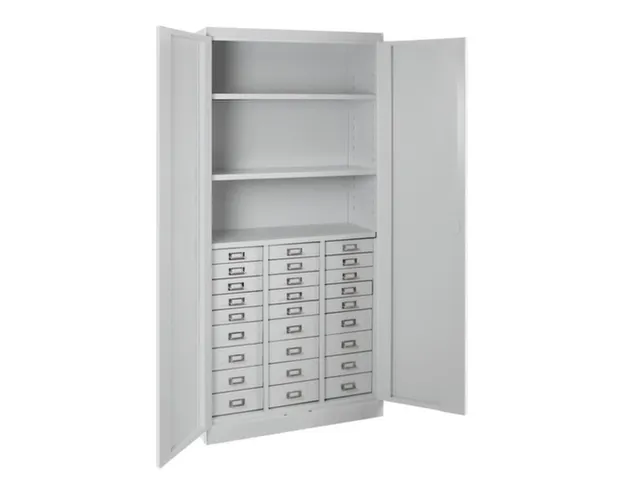 ladekast,HxBxD 1790x800x410mm,27lade(n),cilinderslot,romp RAL7035