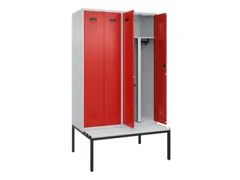 PBM-locker met bank,HxBxD 2120x1200x815mm,4vak,vak B 300mm