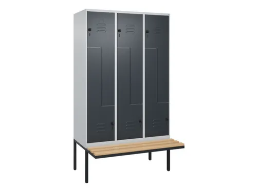 Z-garderobekast,HxBxD 2120x1200x815mm,6vak,vak B 400mm,draaigrendel