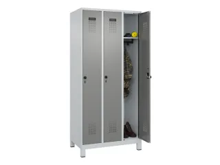 locker,HxBxD 1950x900x500mm,3vak,vak B 300mm,draaigrendel,voeten - 1