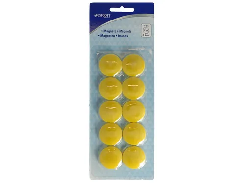 Magneet Westcott geel pak à 10st. Ø 30x8mm, 900g