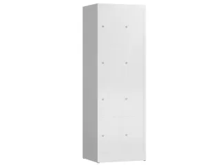 Lockerkast 1800x590x500mm 2x4 vakken cilinderslot, sokkel, RAL9003 - 1