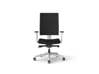 Bureaustoel Zwart Frame Wit Synchroonmechanisme Met Armleuning - 4