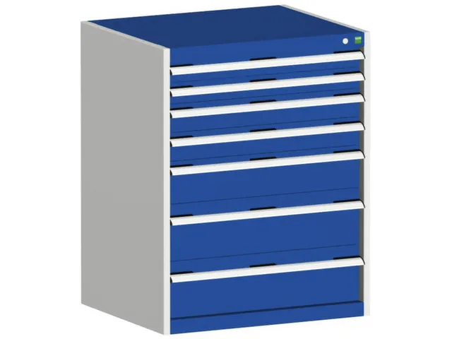 ladekast HxBxD 1000x800x525mm 7laden romp RAL7035 front RAL5010