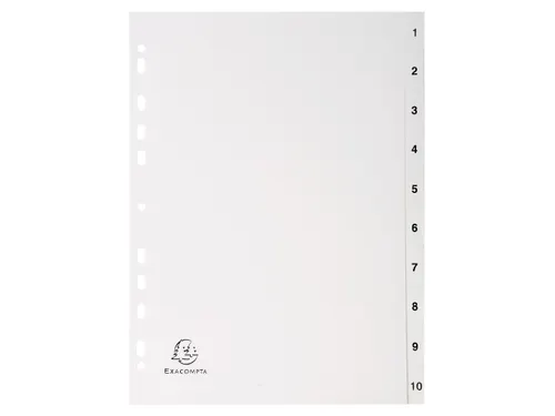 Tab.gerecycled PP A4 bedrukt 1-10 grijs