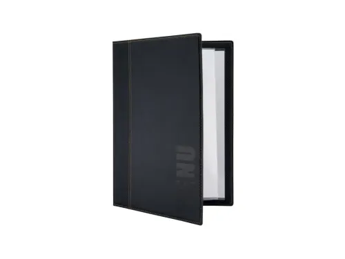 Menukaart Securit Trendy A4 2 tassen zwart lederlook