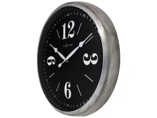 Landelijke wandklok - 39cm - Stille klok - Wit/ ZIlver - NeXtime "Clas - 4