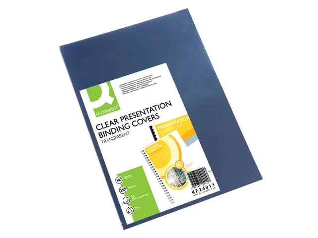 Voorblad A4 PVC Transparant 250 Micron Pak 100 Stuks