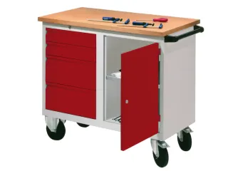 Werkplaatswagen 4 Laden 400kg Staalplaat Ral7035 Frontral 3000 - 3