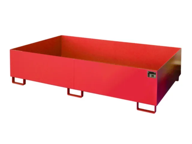 stellingopvangbak,opvangvol. 1000l,HxBxD 505x2150x1300mm,staal,RAL3000