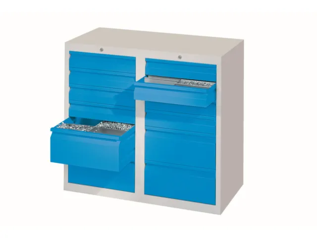 ladekast HxBxD 900x1000x500mm 12laden RAL7035 front RAL7016